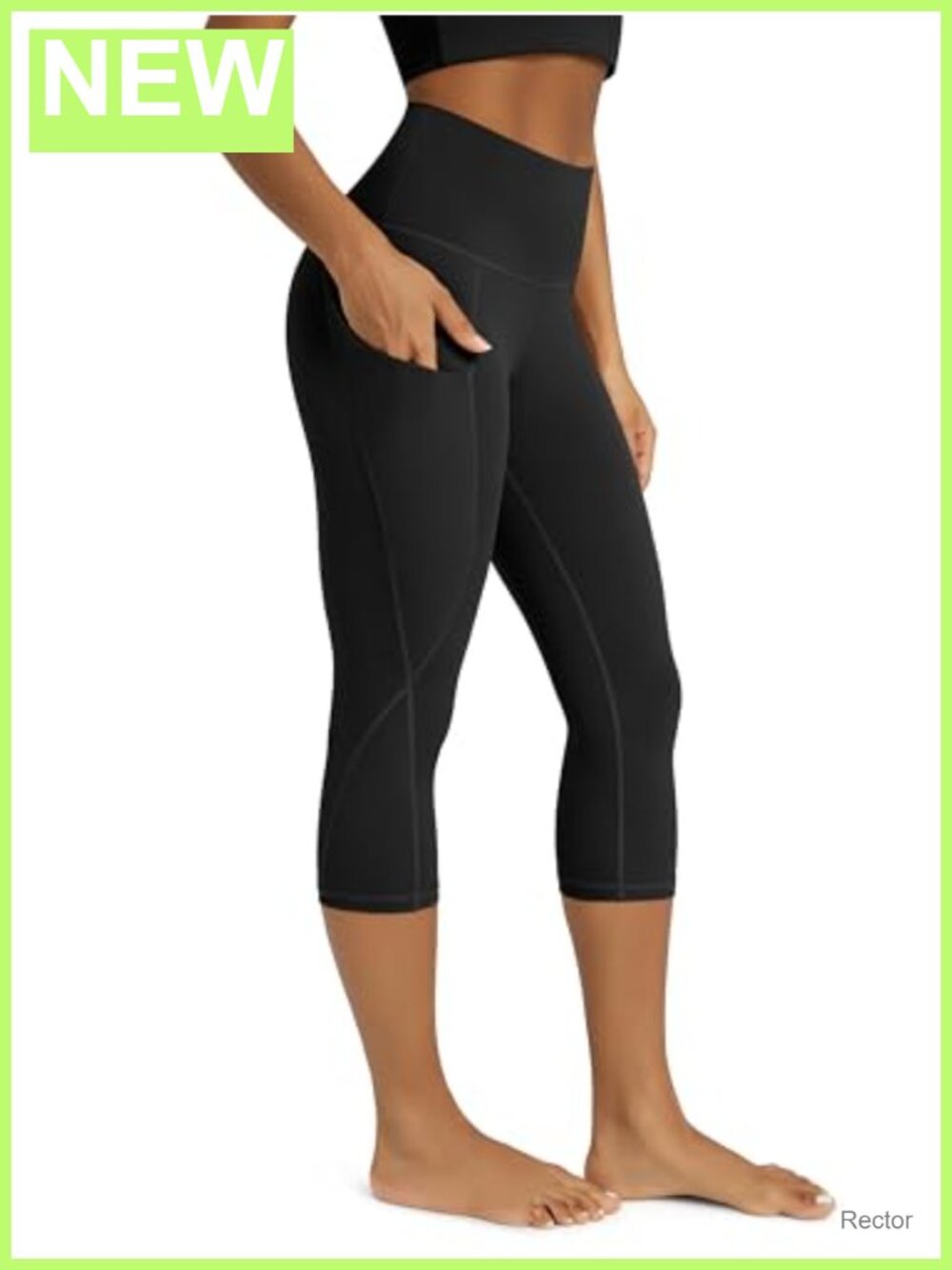 High Waisted Yoga Capris with Pockets Tummy Control Non See Through Workout